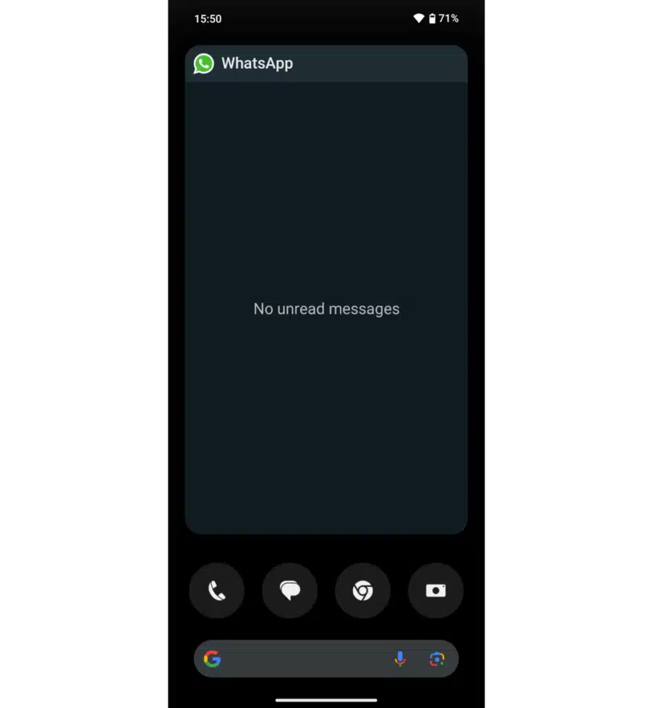 Use WhatsApp home screen widget