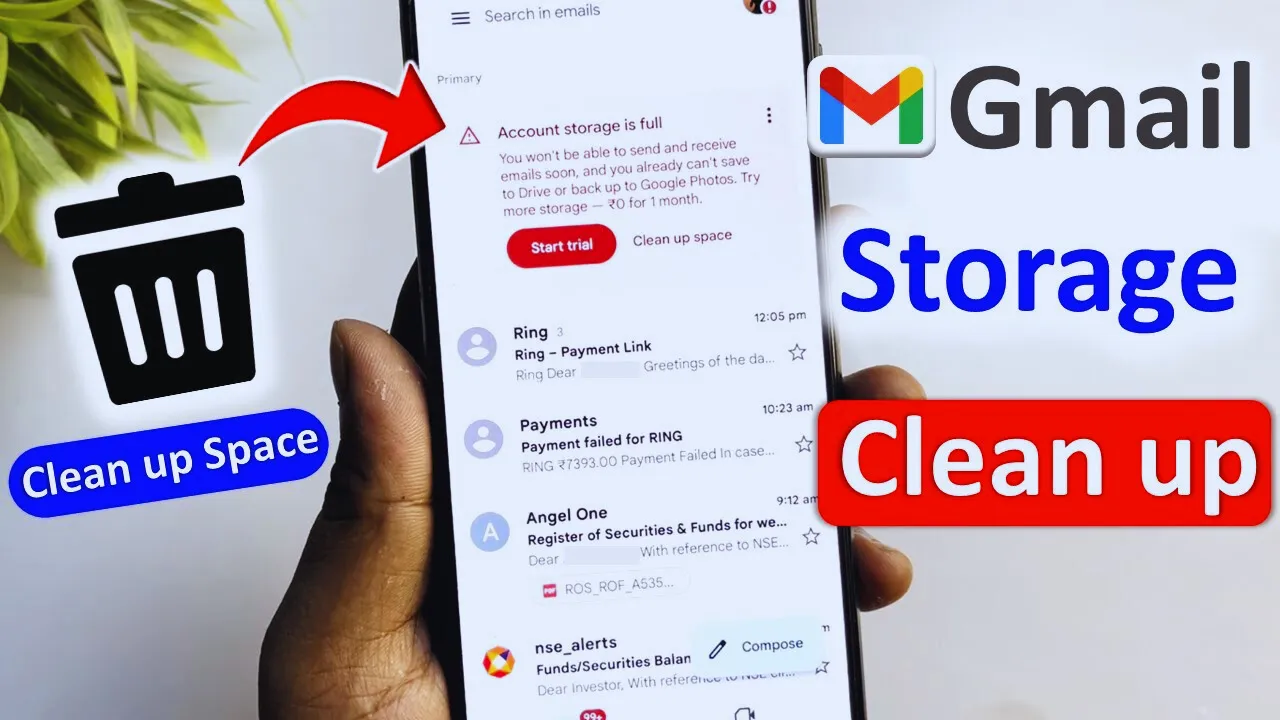 how to clear gmail storage on android